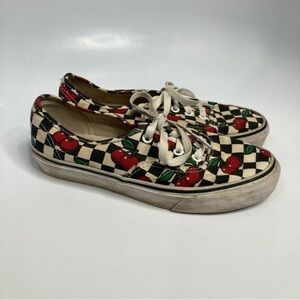 Vans cherry checkered sneakers unisex sizing